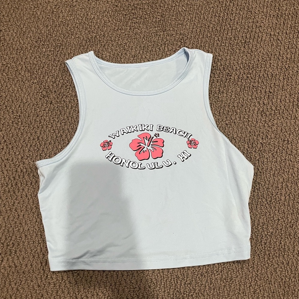 Cropped light blue tank